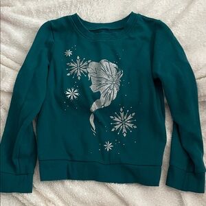 Disney Teal Crewneck Sweatshirt with Silver Elsa Foil